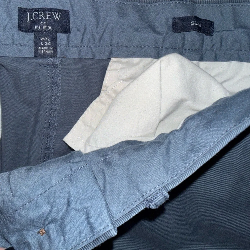 🔵 J.Crew Flex Slim Chino Pants – 32x34